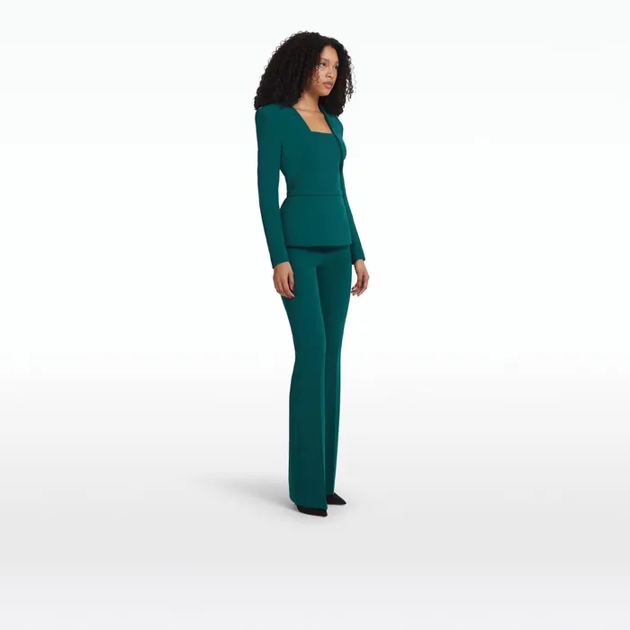 Safiyaa Alexa Alpine Green Trousers Women Trousers