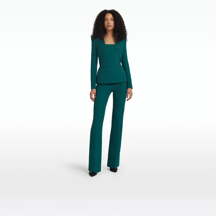 Safiyaa Alexa Alpine Green Trousers Women Trousers