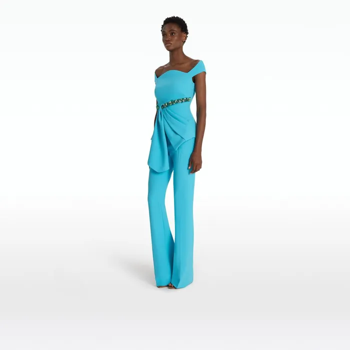Safiyaa Alexa Aquamarine Trousers Women Trousers