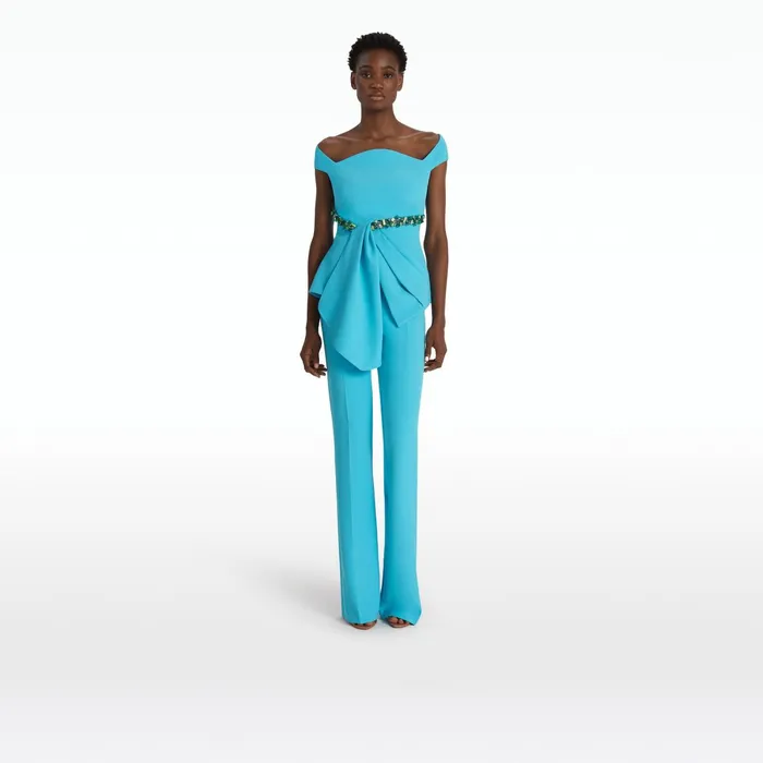 Safiyaa Alexa Aquamarine Trousers Women Trousers