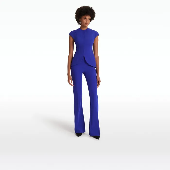 Safiyaa Alexa Azure Blue Trousers Women Trousers