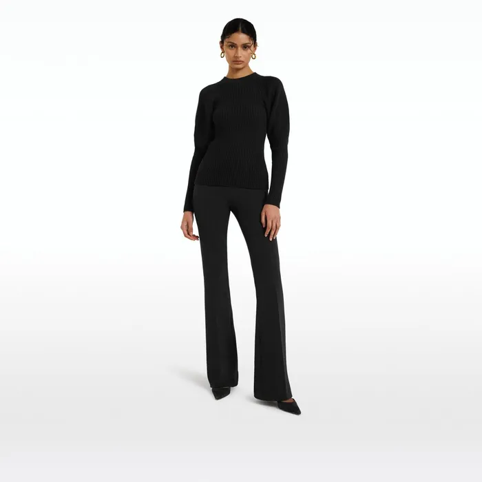 Safiyaa Alexa Black Trousers Women Trousers