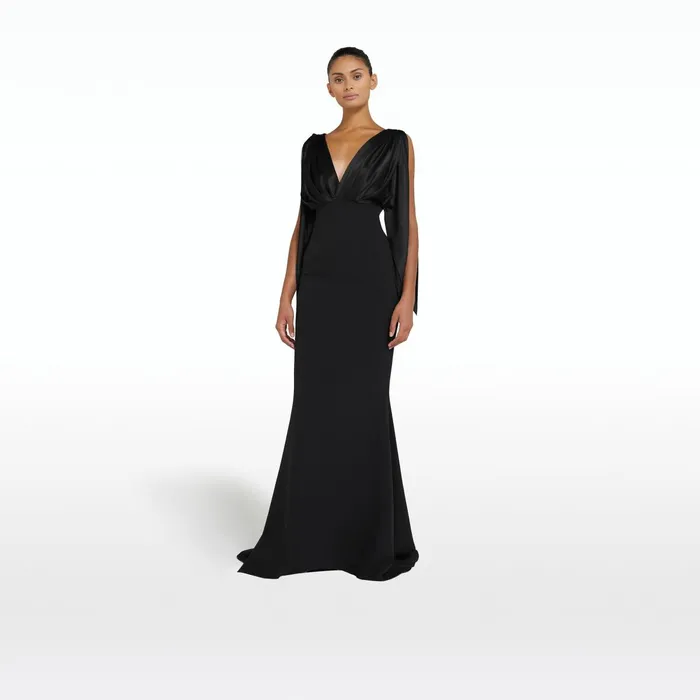 Safiyaa Amina Black Long Dress Women Dresses