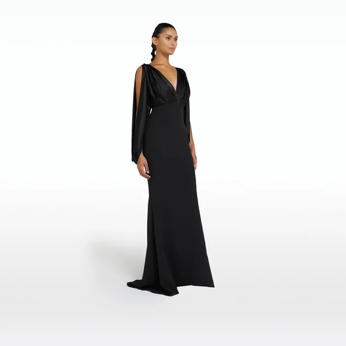 Safiyaa Amina Black Long Dress Women Dresses