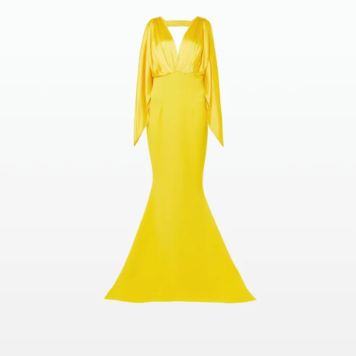 Safiyaa Amina Canary Long Dress Women Dresses