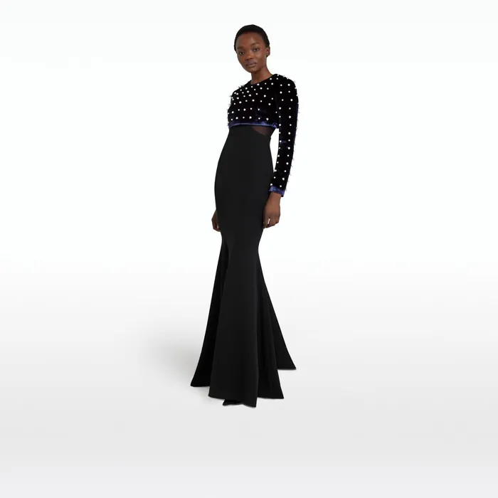 Safiyaa Aneta Black and Caspian Long Dress Women Dresses