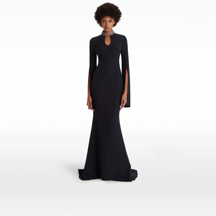 Safiyaa Anouk Midnight Navy Long Dress Women Dresses