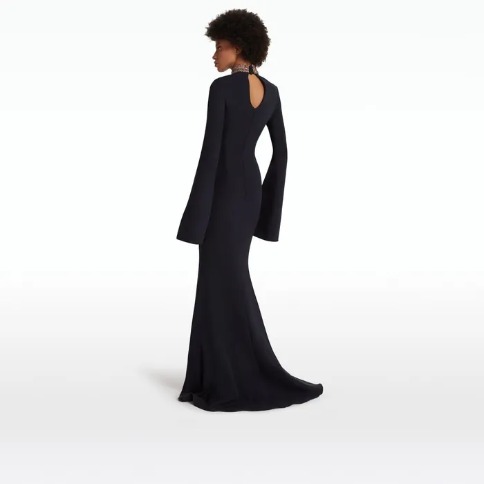 Safiyaa Anouk Midnight Navy Long Dress Women Dresses