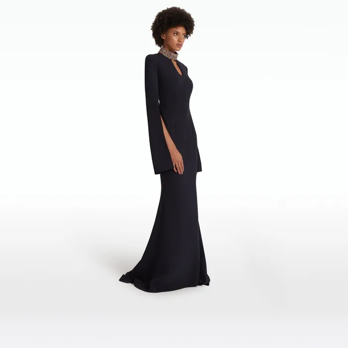 Safiyaa Anouk Midnight Navy Long Dress Women Dresses