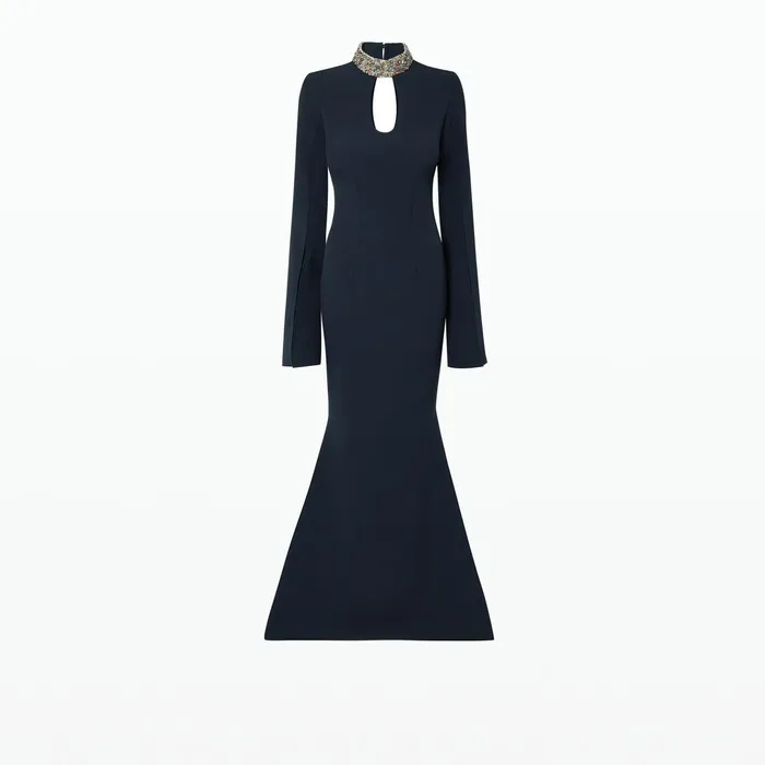 Safiyaa Anouk Midnight Navy Long Dress Women Dresses