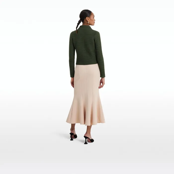 Safiyaa Artemis Olive Crochet Jacket Women Knitwear