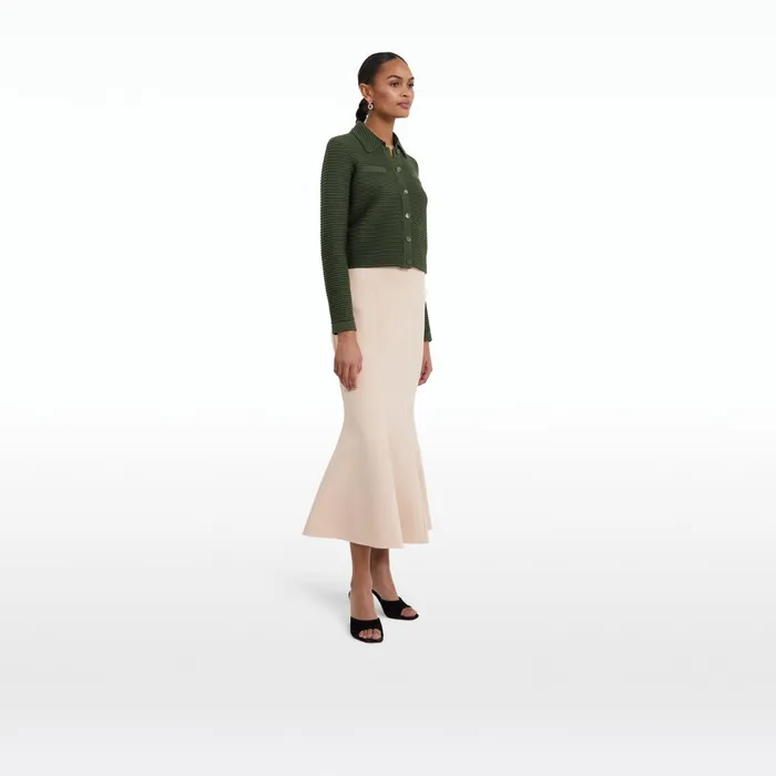 Safiyaa Artemis Olive Crochet Jacket Women Knitwear