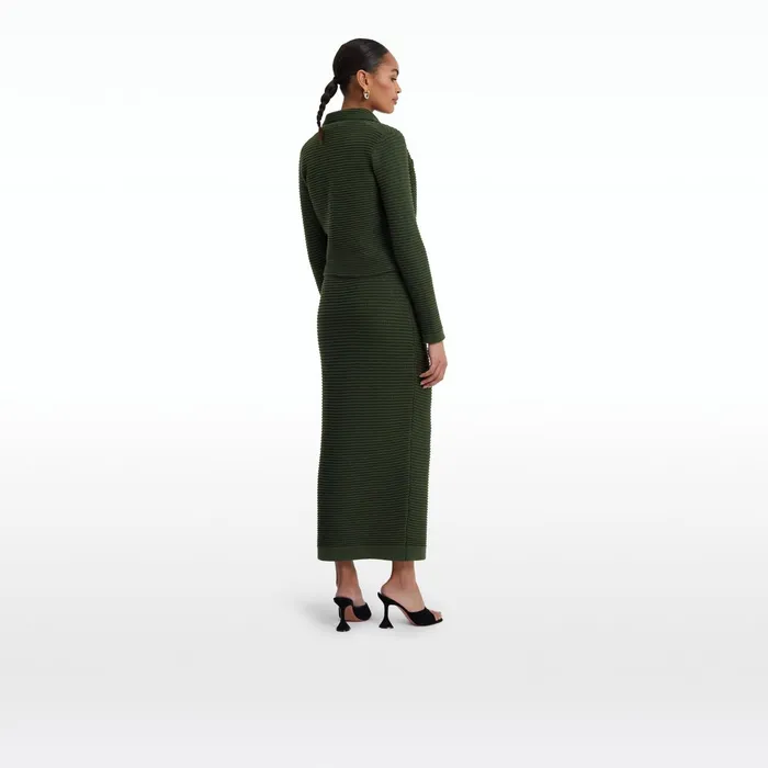 Safiyaa Artemis Olive Crochet Jacket Women Knitwear