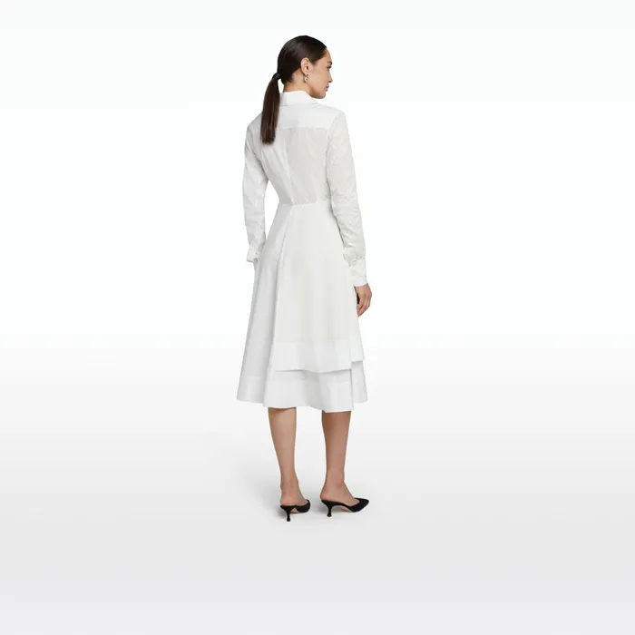 Safiyaa Asteria Ivory Cotton Midi Dress Women Dresses