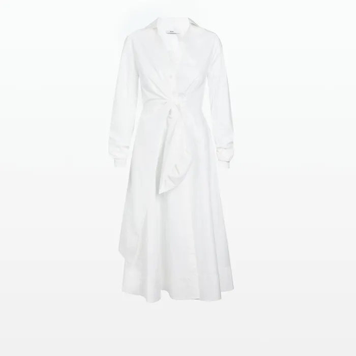 Safiyaa Asteria Ivory Cotton Midi Dress Women Dresses