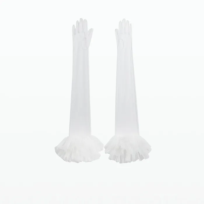 Safiyaa Avalla Ivory Gloves Women Accessories