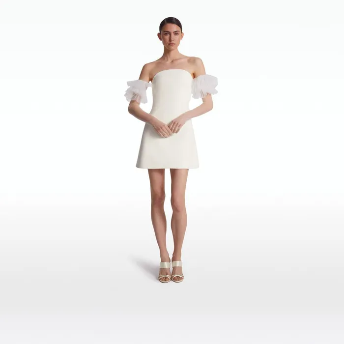 Safiyaa Avalla Ivory Gloves Women Accessories