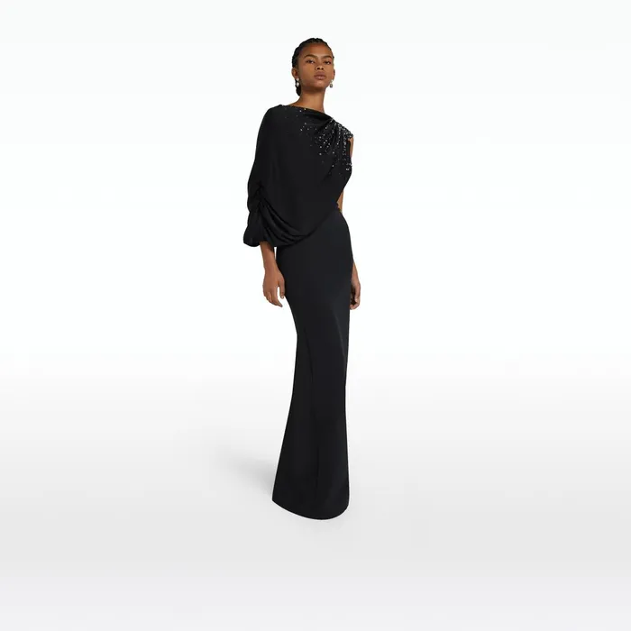Safiyaa Aylin Black Long Dress Women Dresses
