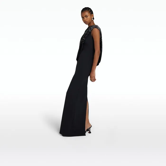 Safiyaa Aylin Black Long Dress Women Dresses