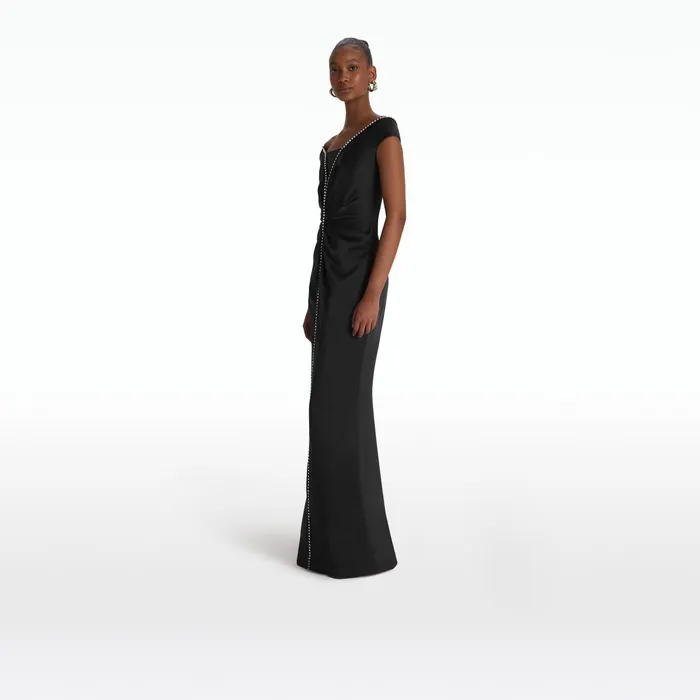Safiyaa Barni Black Long Dress Women Dresses