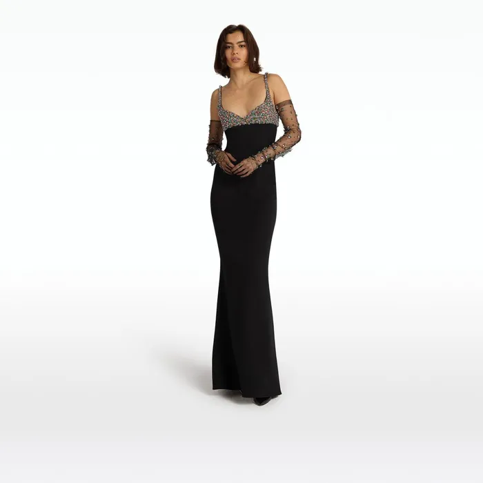 Safiyaa Beatriz Black Long Dress Women Dresses