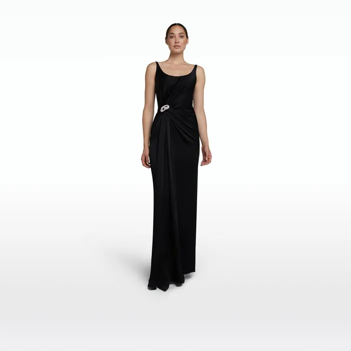 Safiyaa Bendetta Black Long Dress Women Dresses