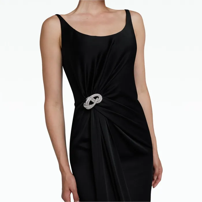 Safiyaa Bendetta Black Long Dress Women Dresses