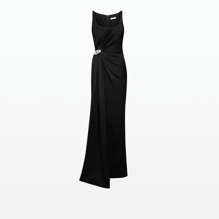 Safiyaa Bendetta Black Long Dress Women Dresses