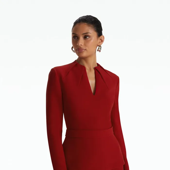 Safiyaa Blanca Azalea Red Top Women Tops