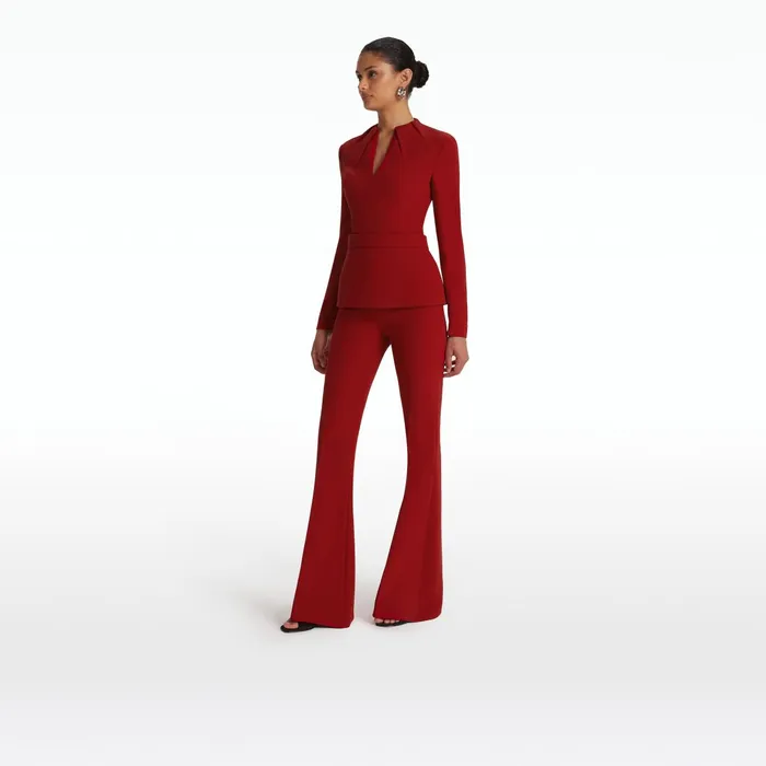 Safiyaa Blanca Azalea Red Top Women Tops