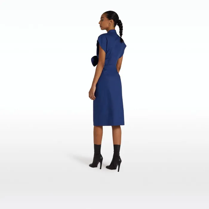 Safiyaa Calianne Marine Blue Midi Dress Women Dresses