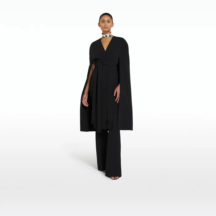Safiyaa Camila Black Embroidered Coat Women Jackets Coats