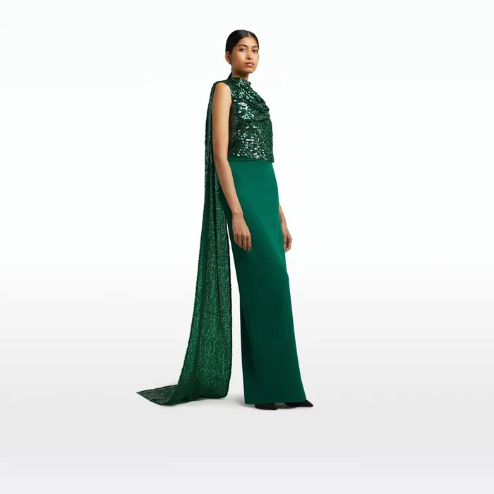 Safiyaa Caral Botanic Long Dress Women Dresses