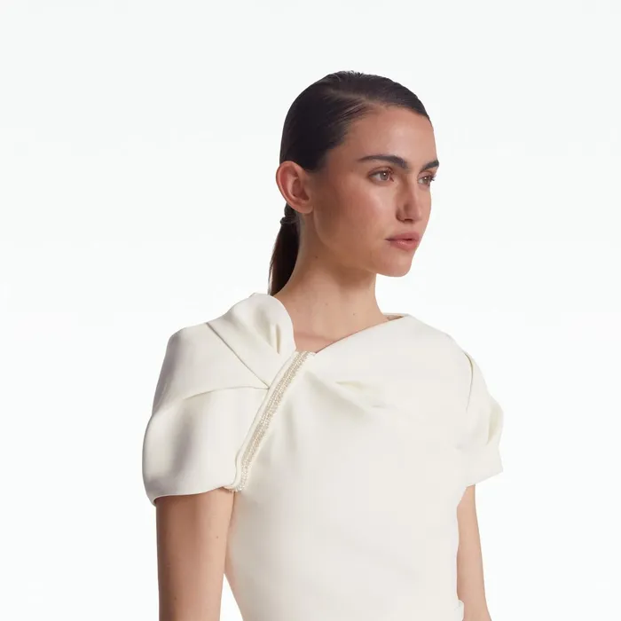 Safiyaa Cassiopeia Ivory Embroidered Top Women Tops