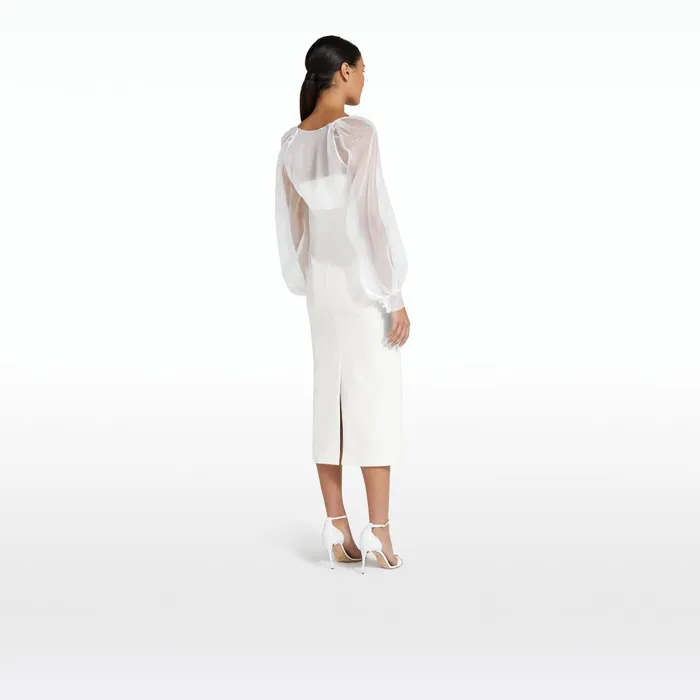 Safiyaa Catalina Ivory Midi Dress Women Dresses