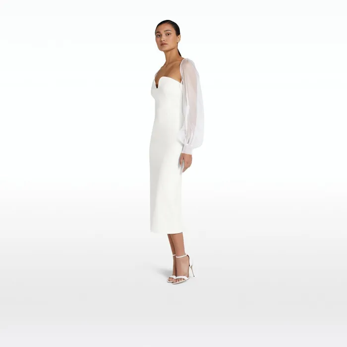 Safiyaa Catalina Ivory Midi Dress Women Dresses