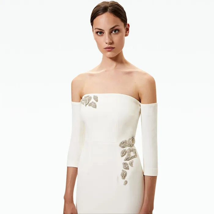 Safiyaa Celiana Embroidered Long Dress Women Dresses