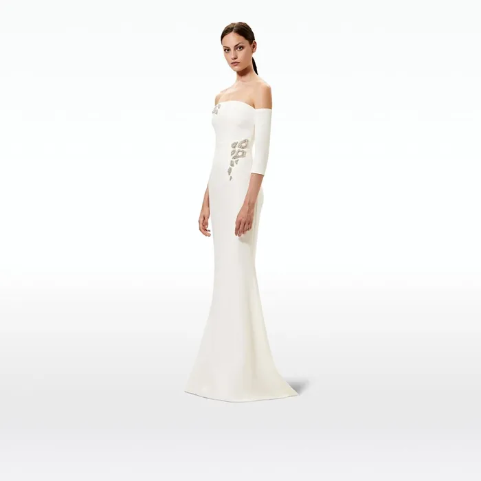 Safiyaa Celiana Embroidered Long Dress Women Dresses