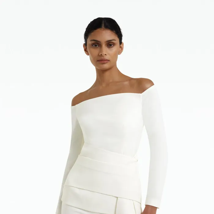 Safiyaa Colette Ivory Top Women Tops