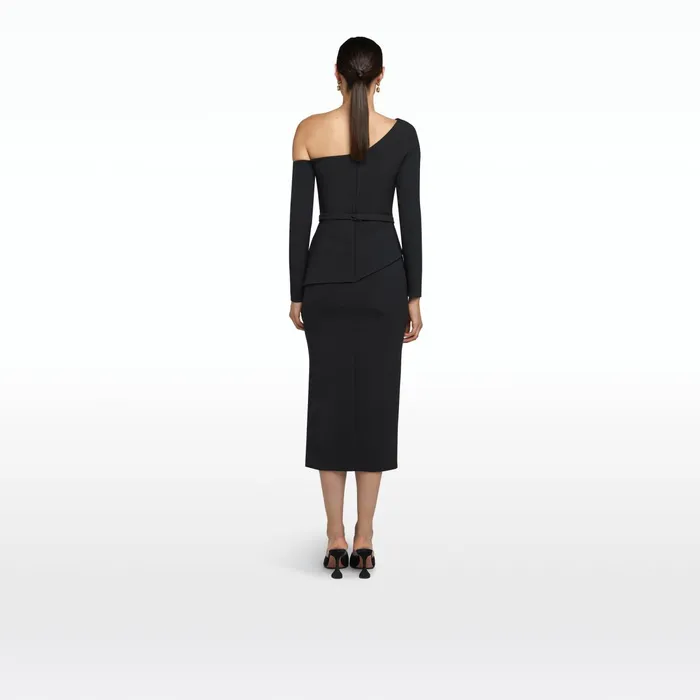 Safiyaa Constanza Black Midi Dress Women Dresses