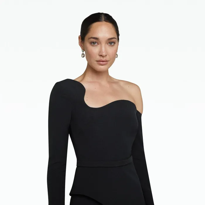 Safiyaa Constanza Black Midi Dress Women Dresses