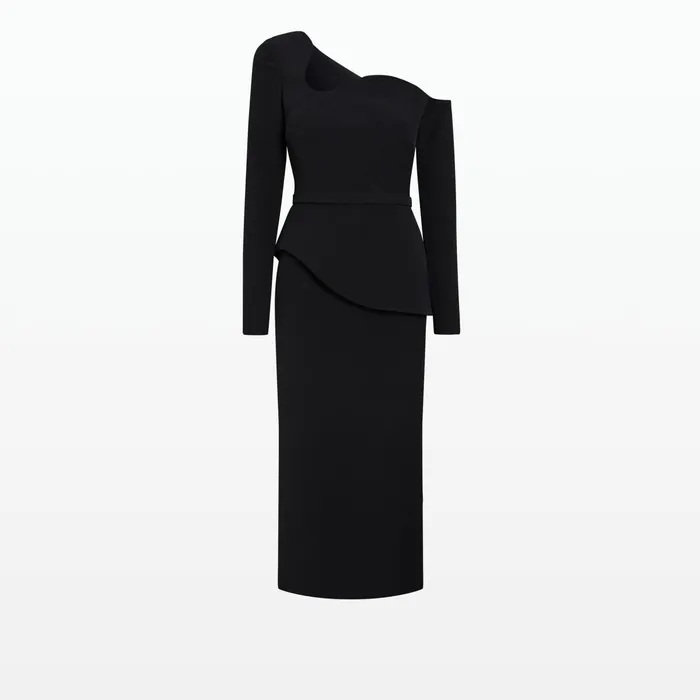 Safiyaa Constanza Black Midi Dress Women Dresses