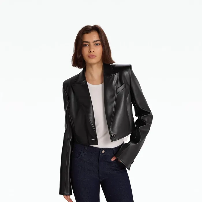 Safiyaa Craine Black Vegan Leather Jacket Women Jackets Coats