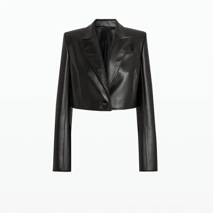Safiyaa Craine Black Vegan Leather Jacket Women Jackets Coats