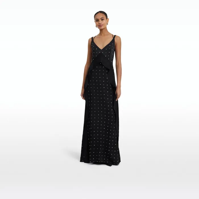 Safiyaa Damsel Black Long Dress Women Dresses