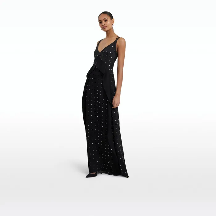 Safiyaa Damsel Black Long Dress Women Dresses