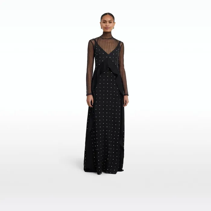 Safiyaa Damsel Black Long Dress Women Dresses