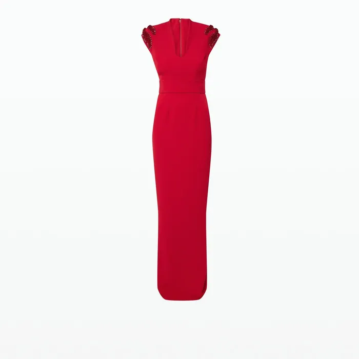 Safiyaa Dana Dazzling Red Long Dress Women Dresses