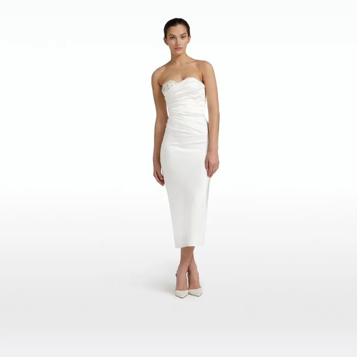 Safiyaa Danielle Ivory Midi Dress Women Dresses