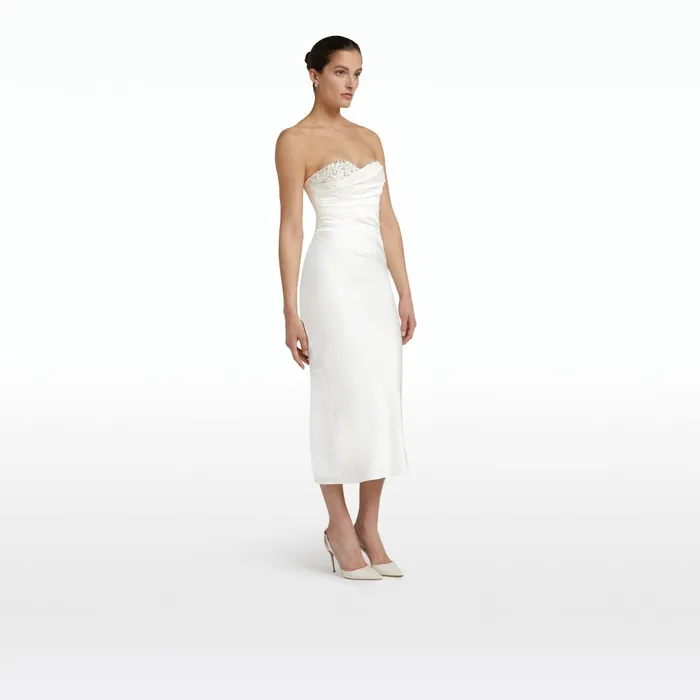Safiyaa Danielle Ivory Midi Dress Women Dresses